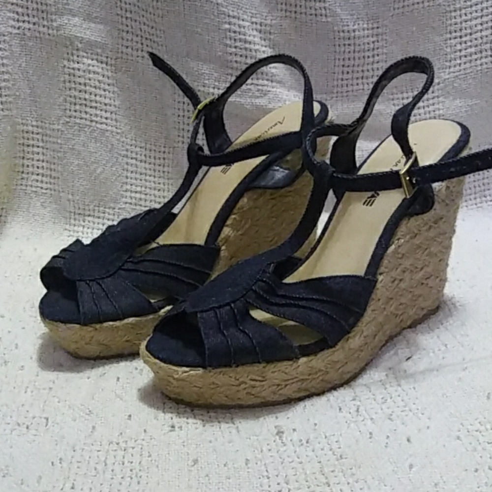 Denim wedges